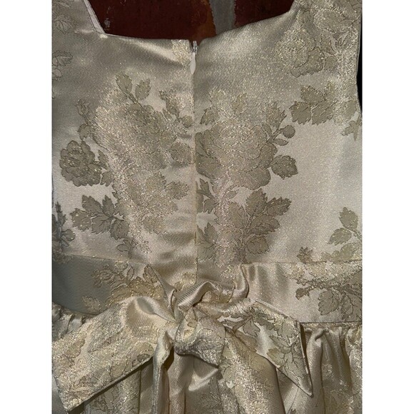 Laura Ashley jaquard floral metallic print dress size 6X - Picture 6 of 9